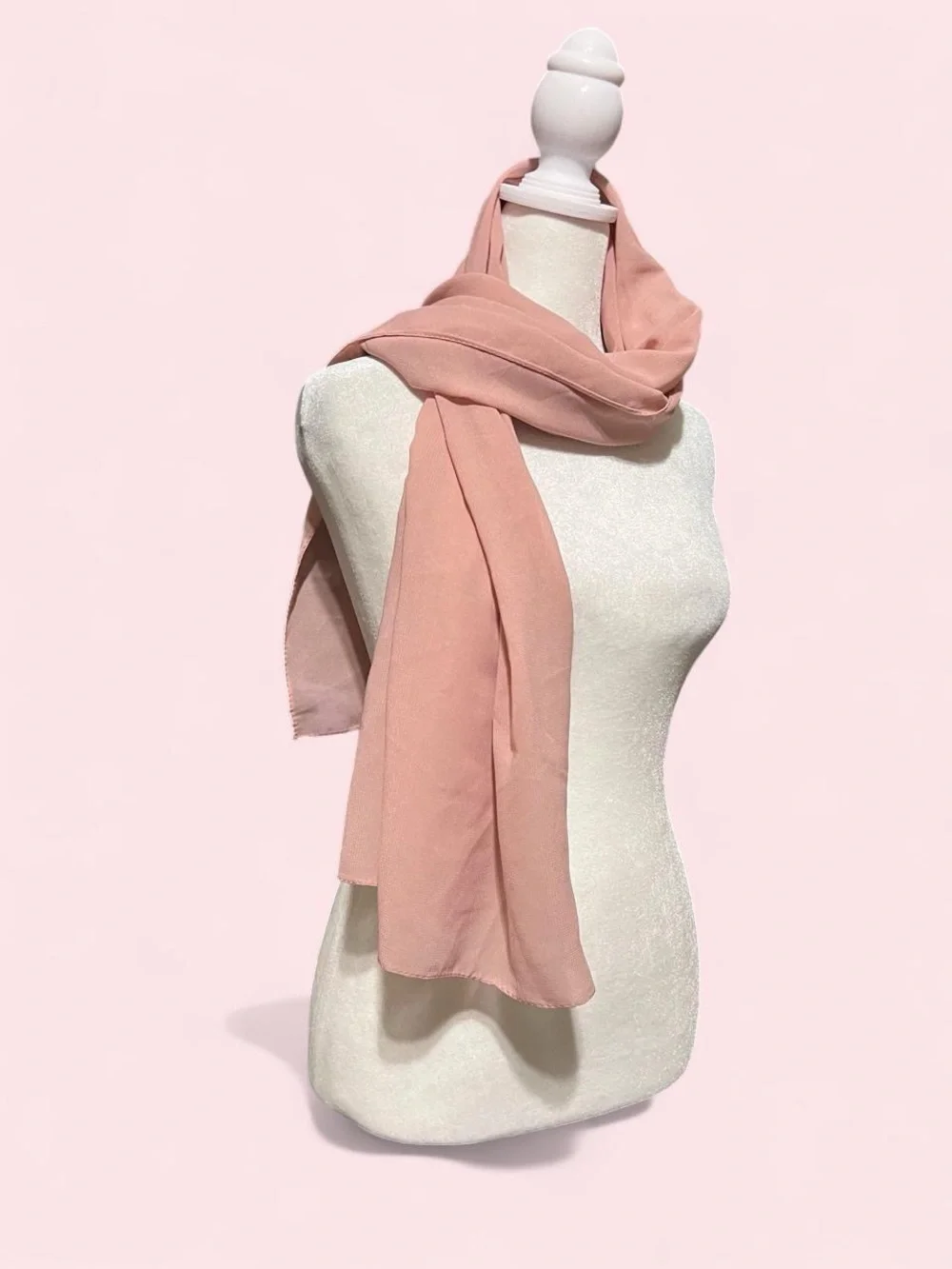 Light Pink Women's Scarf - Elegant Draped Wrap